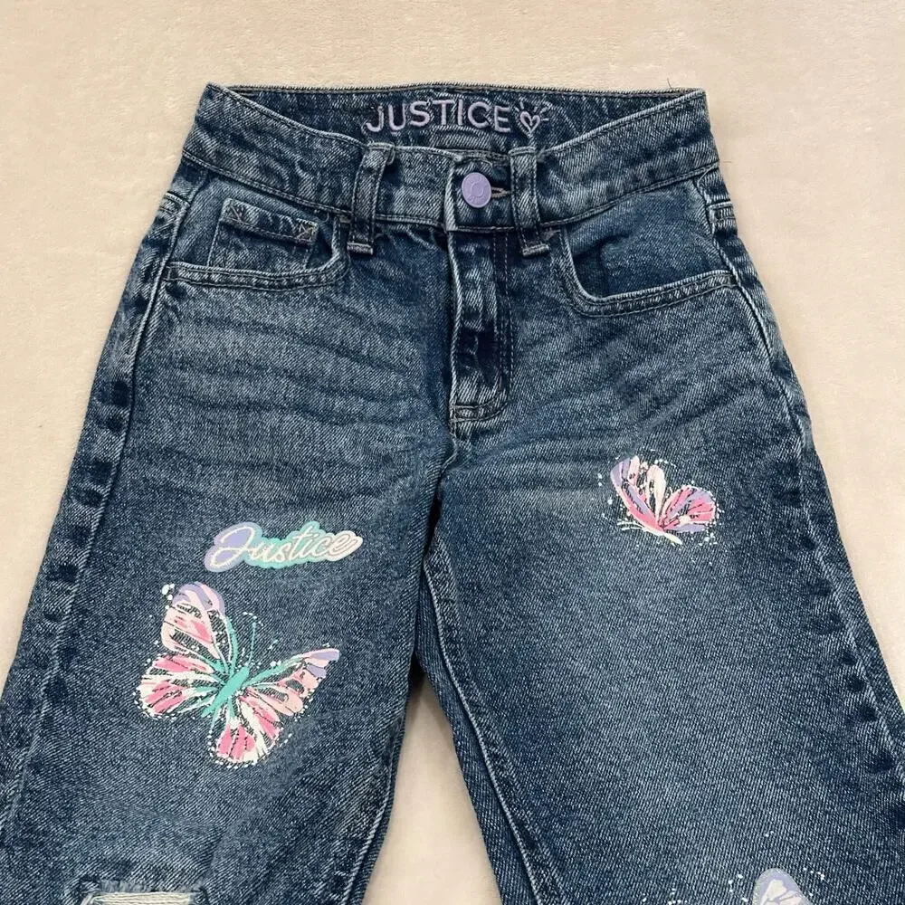 Justice Butterfly Jean sz 7 Girls